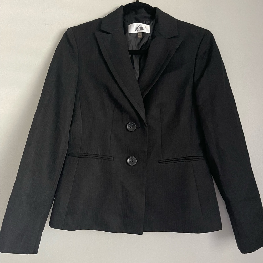 Le Suit Women’s Suit and Pants Black Shiny Trouser